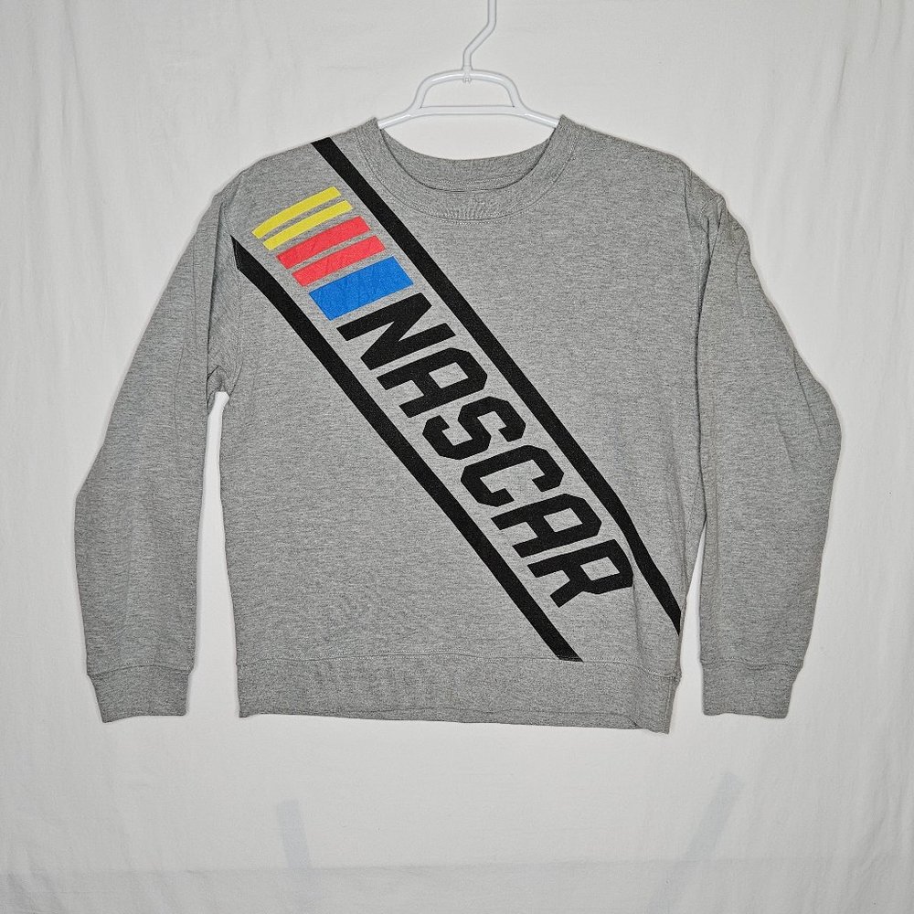 NASCAR Long Sleeve Gray Shirt with NASCAR Logo Across Front Children’s Medium
